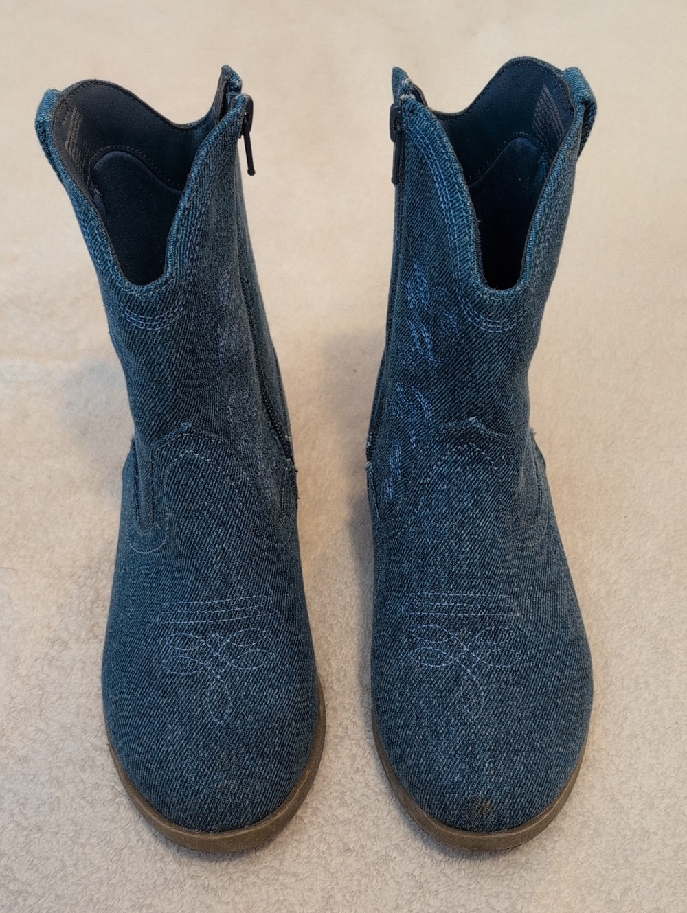 Wonder Nation Girls Blue Denim Cowboy Boots Size 3 Western Boots